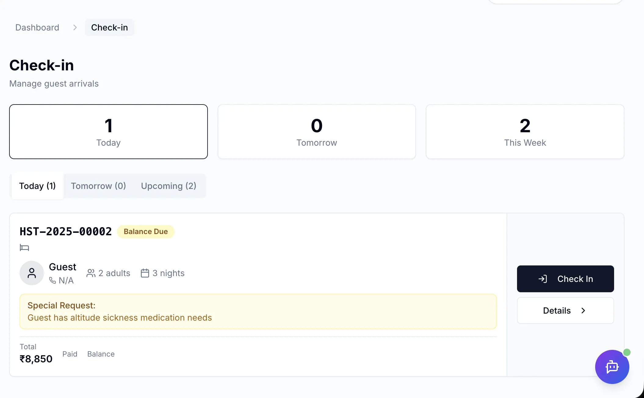 Check-in Management